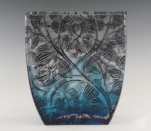 Mary Melinda Wellsandt - Etched Glass Vase, Vineleaf